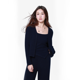 吊带阔腿裤 Golden 藏青色气质简约羊毛针织开衫 Jar 秋冬 Treasure