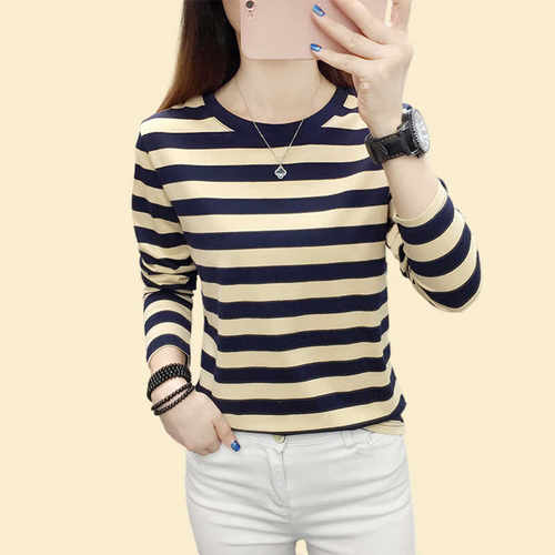 纯棉t恤打底衫中老年长袖洋气