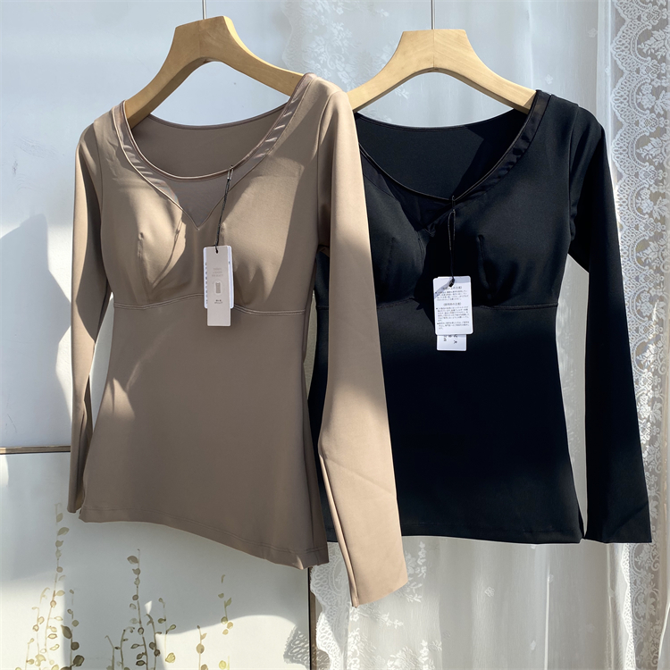 保暖塑身免穿文胸大U领