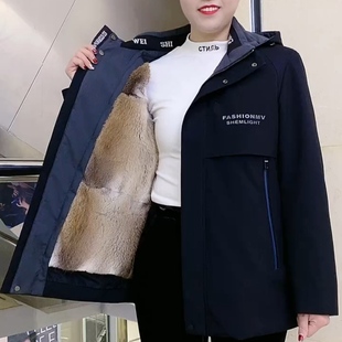 2025派克服男新款青根兔整皮可拆卸内胆冬季皮草外套短款保暖大衣