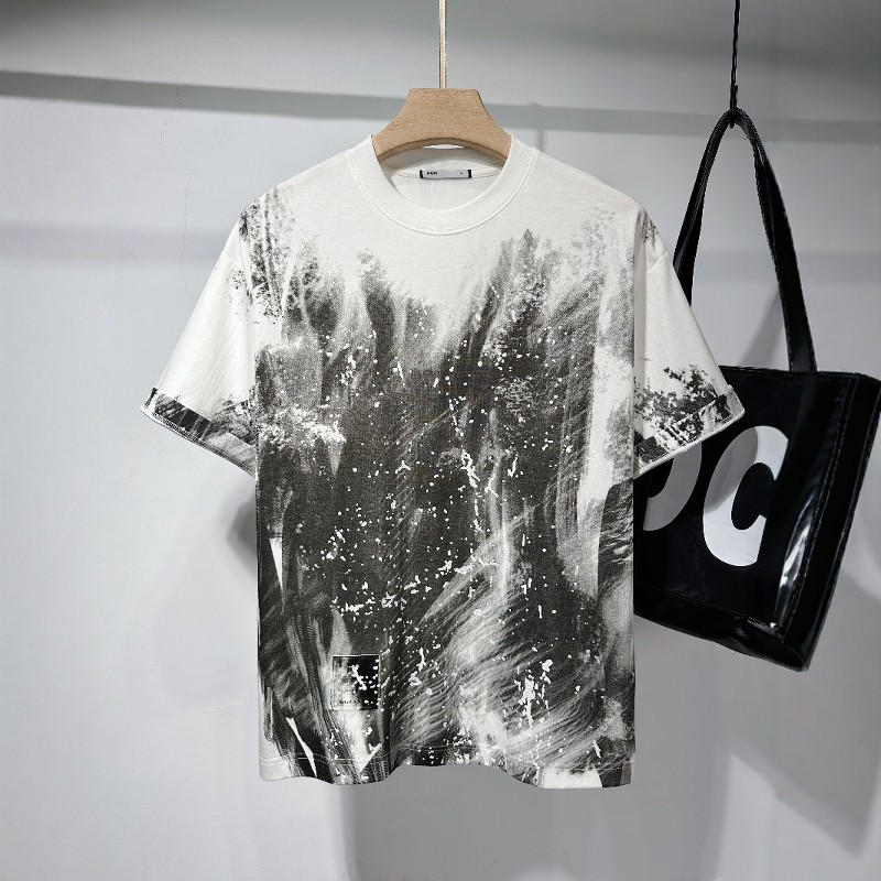 蝴蝶星云/艺术抽象感刷漆涂鸦潮牌短袖T恤男士夏季美式半袖体恤男,男装,T恤,淘宝优惠券,粉丝福利购,淘宝优惠卷