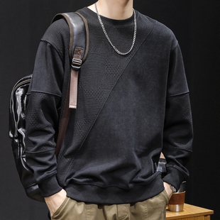 潮牌百搭卫衣男春秋款拼接男款衣服秋季2025新款男士长袖大码男装