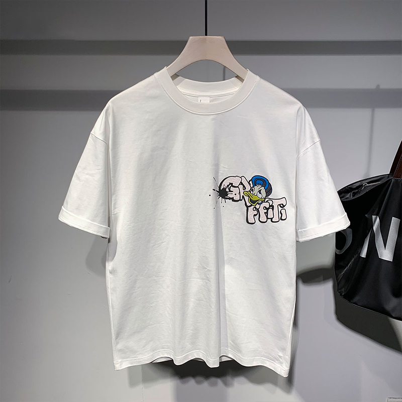 特琳露夏季日系青年重磅纯棉T恤