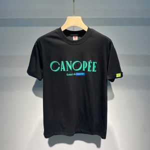 印西诺夏装趣味字母印花宽松短袖T恤男小清新撞色简约套头半袖潮