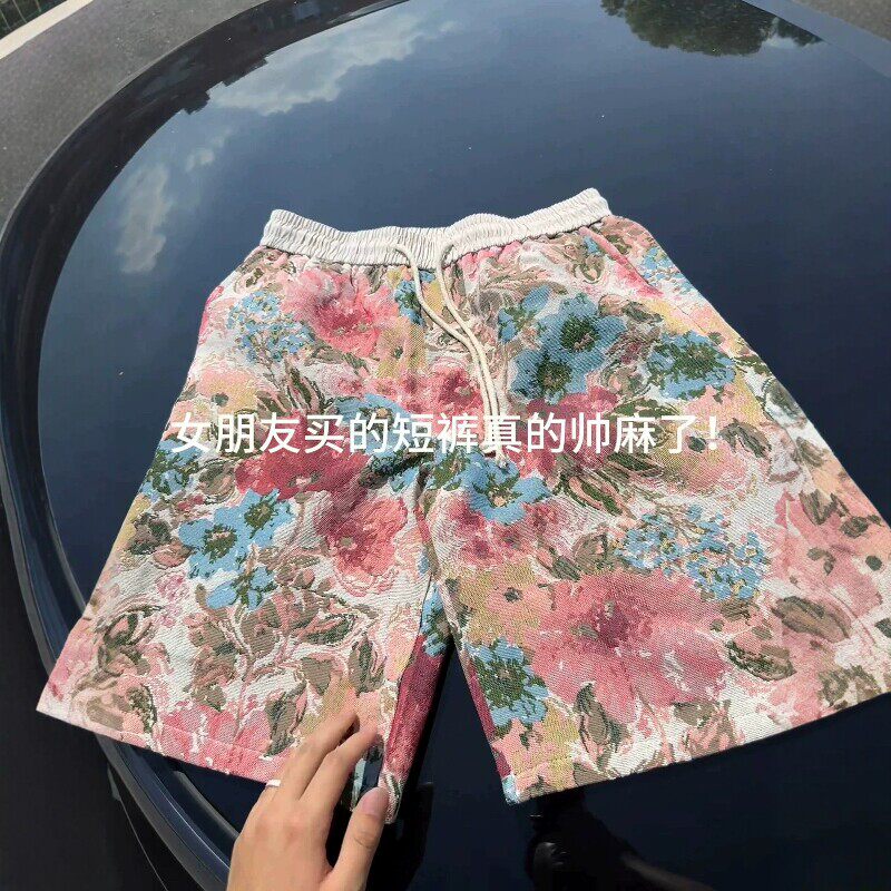 美式复古沙滩裤子小众运动阔腿