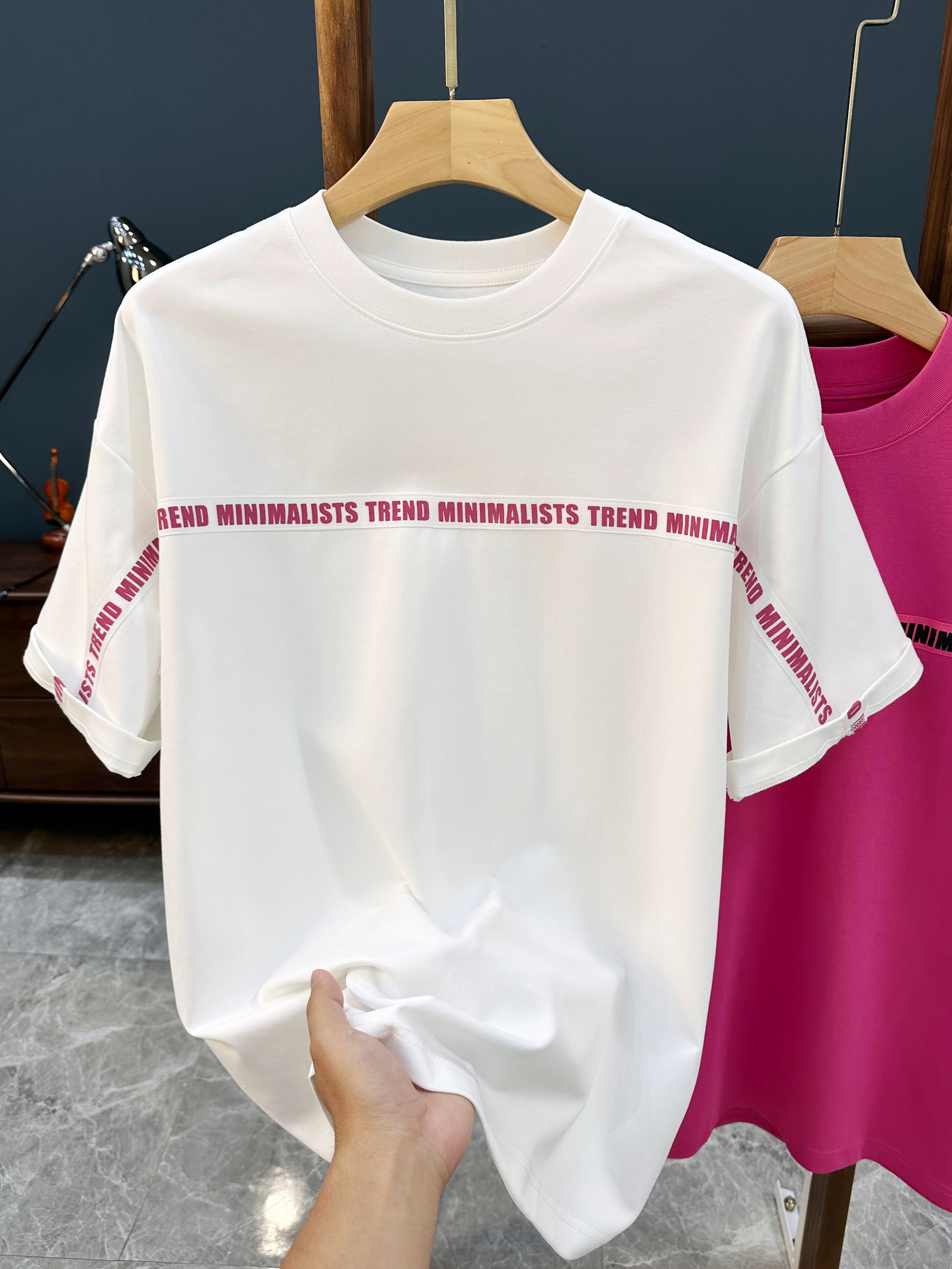 美式潮牌短袖T恤男夏季重磅字母设计感小众高街休闲宽松圆领体恤