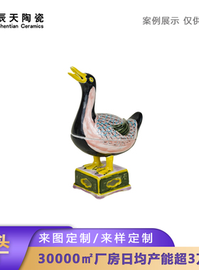 辰天陶瓷景德镇复古三彩文创盲盒摆件定制家居摆设旅游收藏纪念品