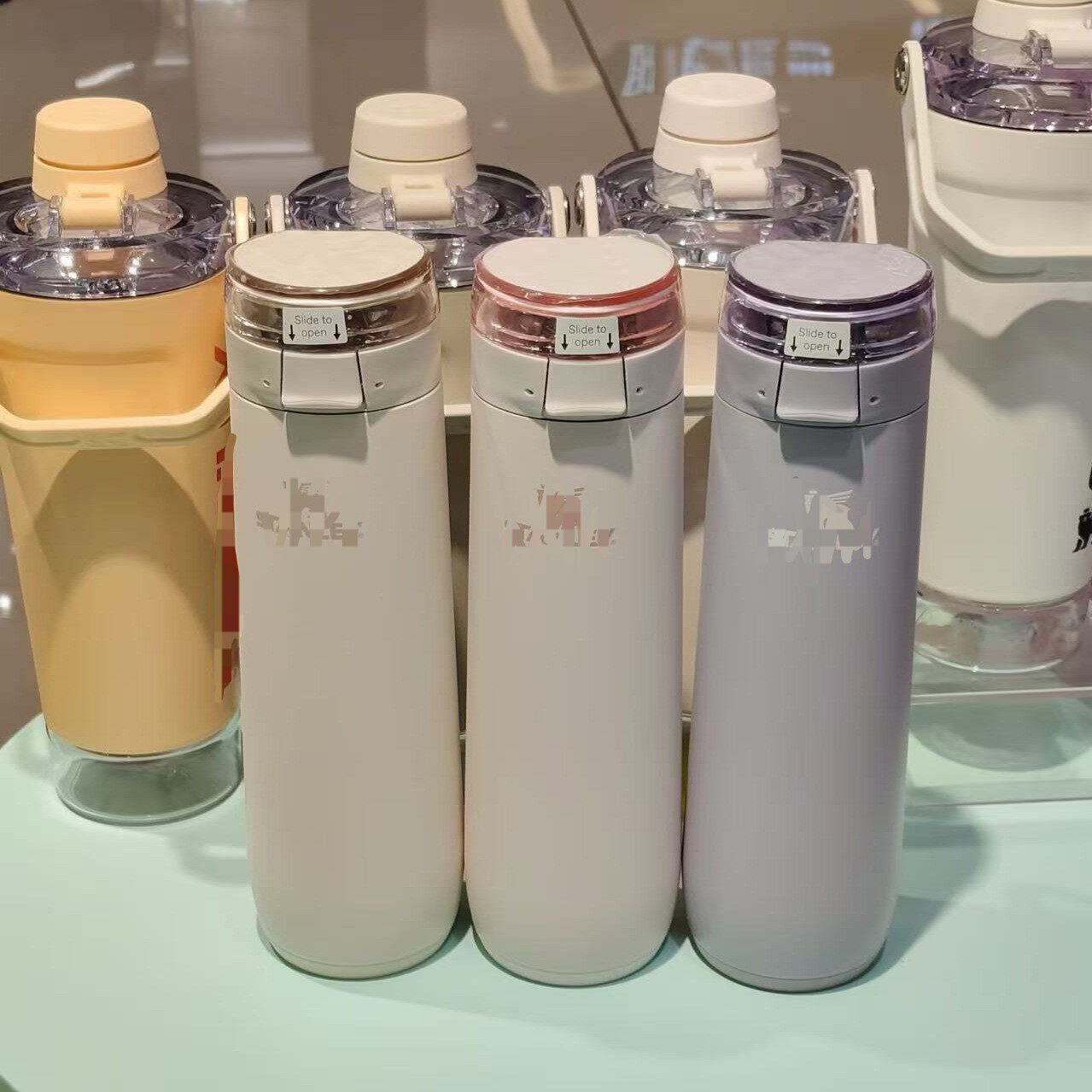 新款弹盖款便携咖啡杯保温保冷杯大容量不锈钢便携拎环简约水杯