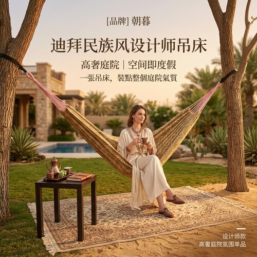 高端朝暮出口双人户外秋千实木架