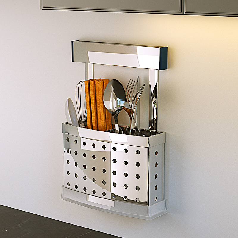 304不锈钢厨房筷子置物架壁挂筷子筒筷筒收纳盒筷U子笼架子筷子篓