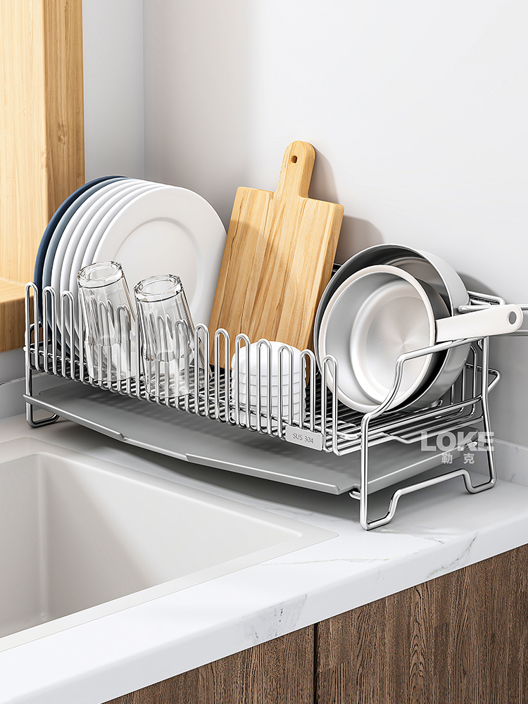 304不锈钢沥水碗碟架厨房置物架晾碗架窄边超窄放碗筷碗盘收纳架