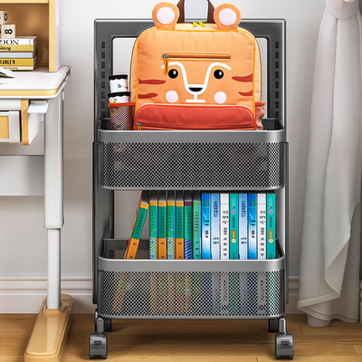 书包置物架可移动儿童桌下初中生大号小学生小推车带轮放书包架