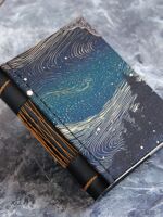 Bamachi top-grain cowhide notebook, exquisite cultural and creative planner, bare spine, blank page, Starry Night Forest, healing souvenir thumbnail 6