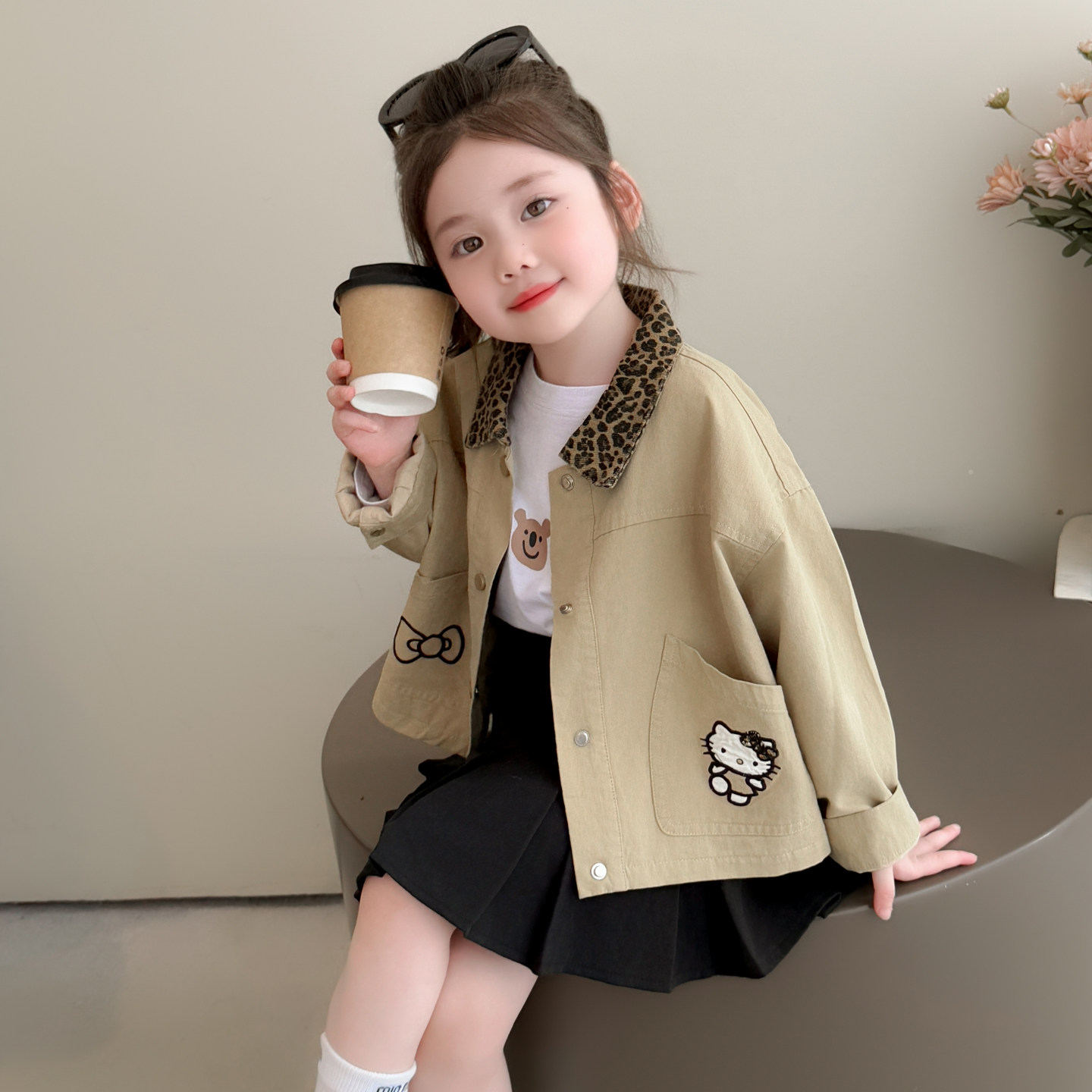 女童衬衫外套春秋时尚薄款图片