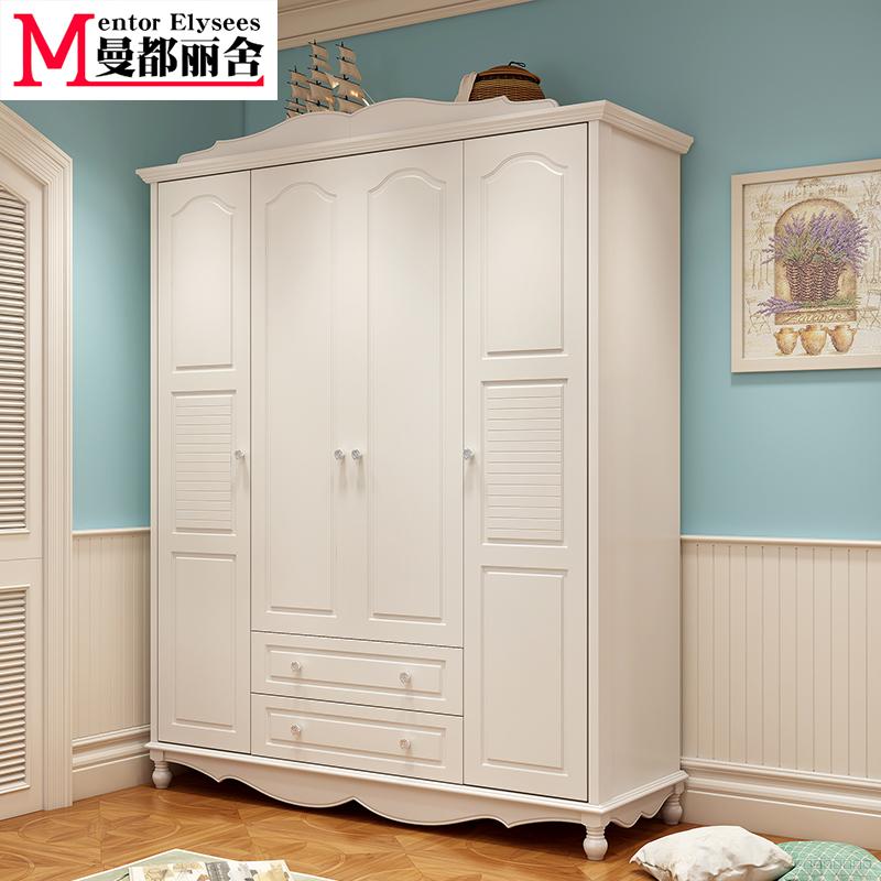 韩式田园衣柜2二4四平开两3三双门儿童房小女孩白色实木柜子卧室|ruв категории жилой мебели, кабинет, гардероб - от Buy2taobao.com для оказания профессиональной услуги покупки агента Taobao