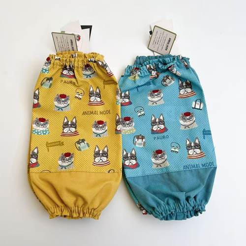 日本Kusuguru刺绣猫咪法斗套袖