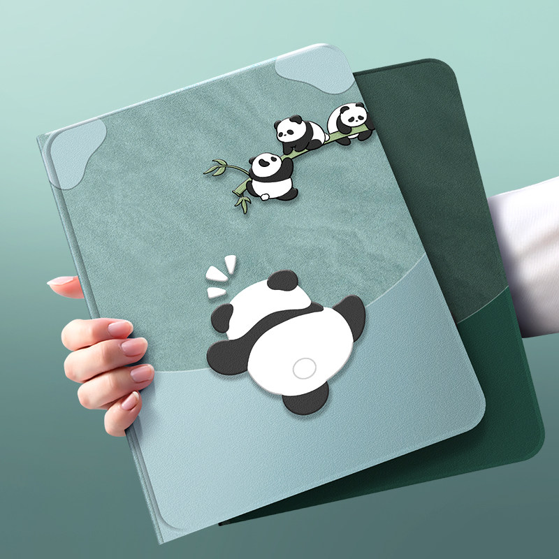 适用三星tabs8平板保护套新款galaxys9fe防摔散热tabs10+带笔槽s8散热硅胶s7plus雅川青纹理熊猫s6lite保护壳