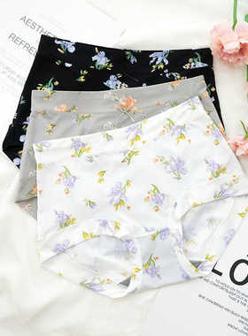 彩田高腰内裤女士32633冰丝速干石墨烯抗菌裆加大码32635包臀印花