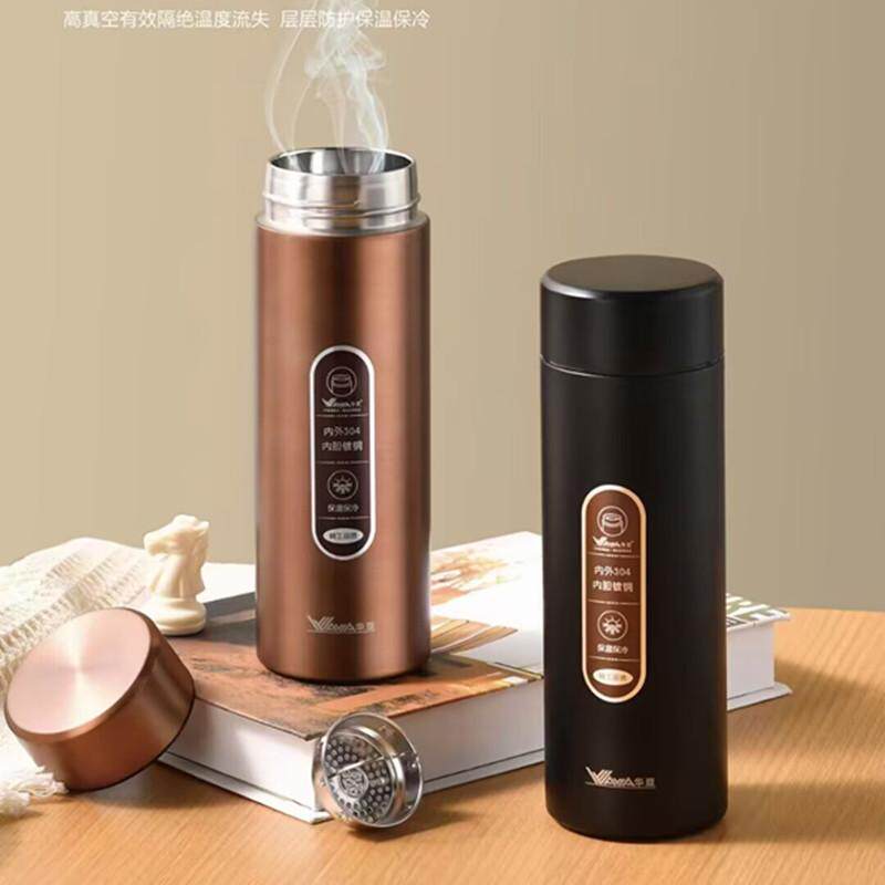 华亚304不锈钢保温杯商务礼品杯高档真空不锈钢保温杯便携泡茶杯