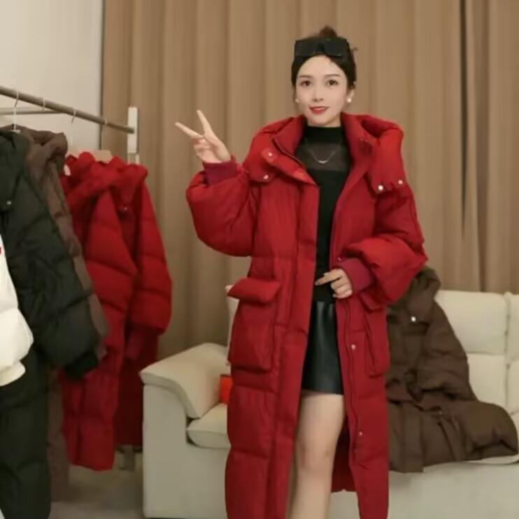 2024年新款加厚长款过膝羽绒服
