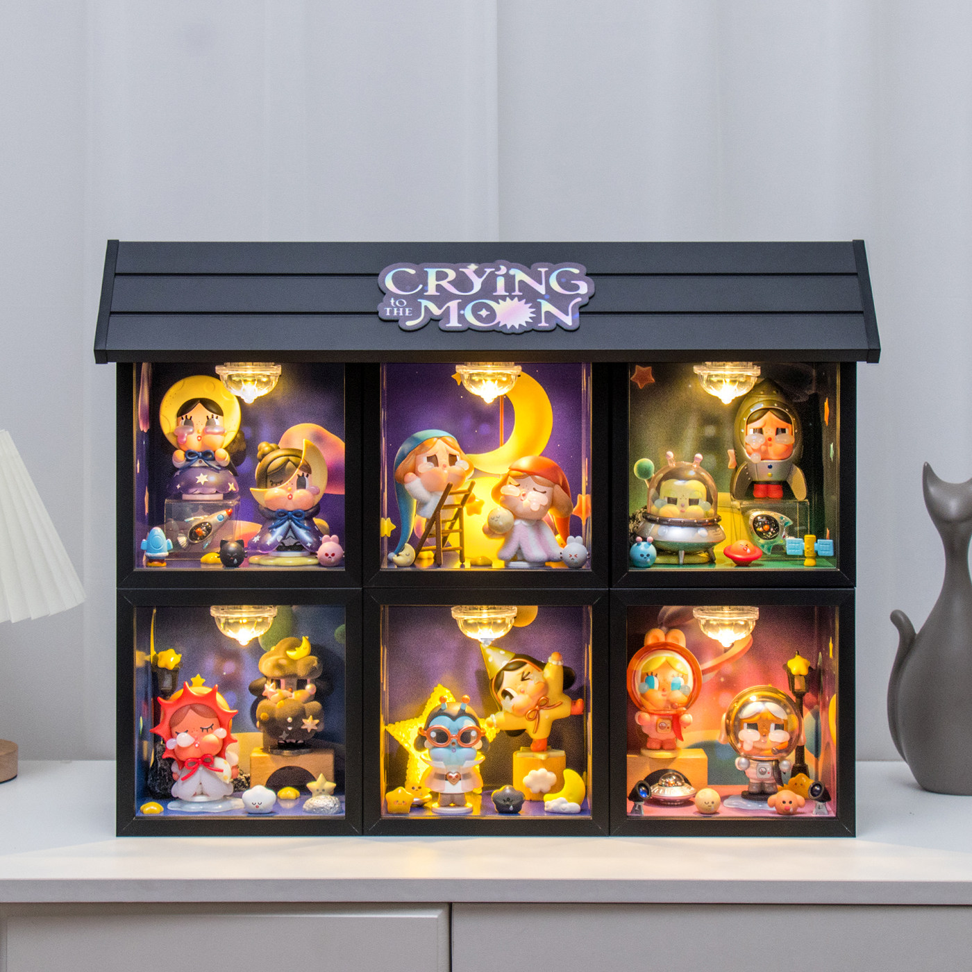 适用POPMART泡泡玛特哭娃CRYBABY出走的月亮系列盲盒场景展示盒,模玩/动漫/周边/娃圈三坑/桌游,盲盒场景道具娃屋,淘宝优惠券,粉丝福利购,淘宝优惠卷