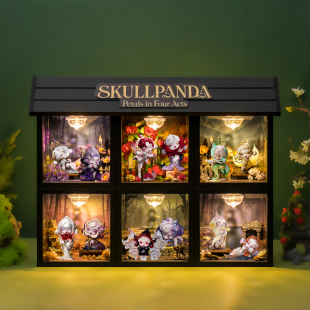 适用泡泡玛特SKULLPANDA花的四幕戏系列sp盲盒手办场景收纳展示盒