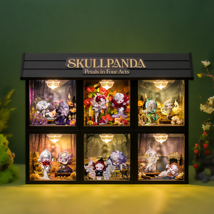 适用泡泡玛特SKULLPANDA花的四幕戏系列sp盲盒手办场景收纳展示盒