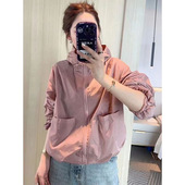 复古连帽冲锋衣时尚 法式 美式 休闲防晒衣女夏季 运动外套 小香风薄款