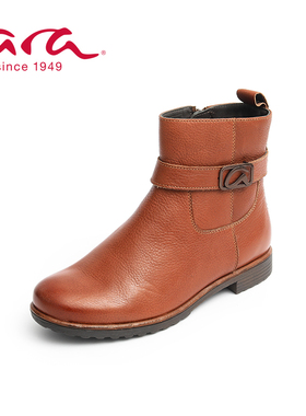 ara德国鹦鹉舒适女鞋 秋冬深口圆头低跟休闲款矮靴 G楦22A39511