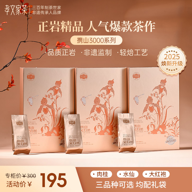孝文家茶携山3000肉桂岩茶大红袍水仙武夷茶叶乌龙茶过节送礼单盒