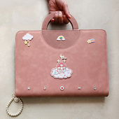 原创定制可爱城堡产检收纳册手提拉链包孕期档案记录册a4活页便携