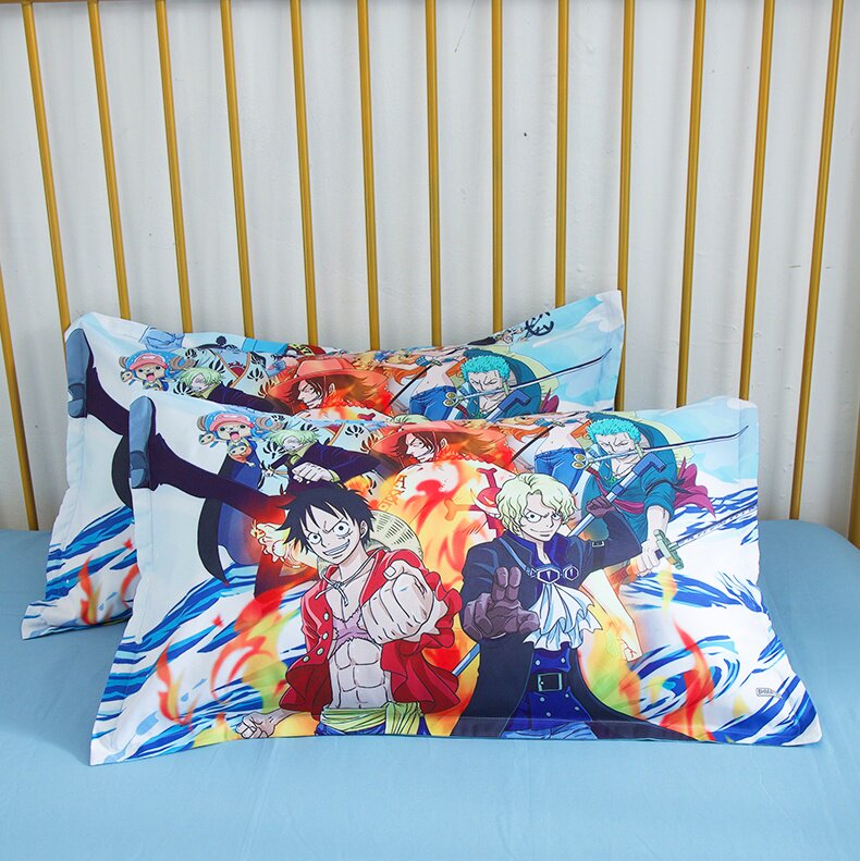 卡通动漫海贼王路飞男孩儿童枕套学生宿舍单人枕头罩子48X74枕袋