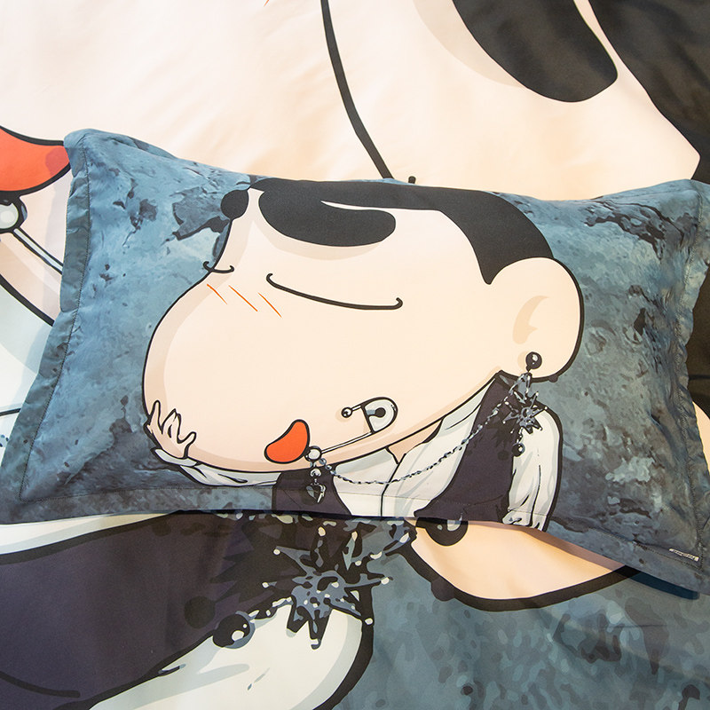 卡通蜡笔小新时尚潮印图大枕套48x74单人学生宿舍枕头罩标准枕袋