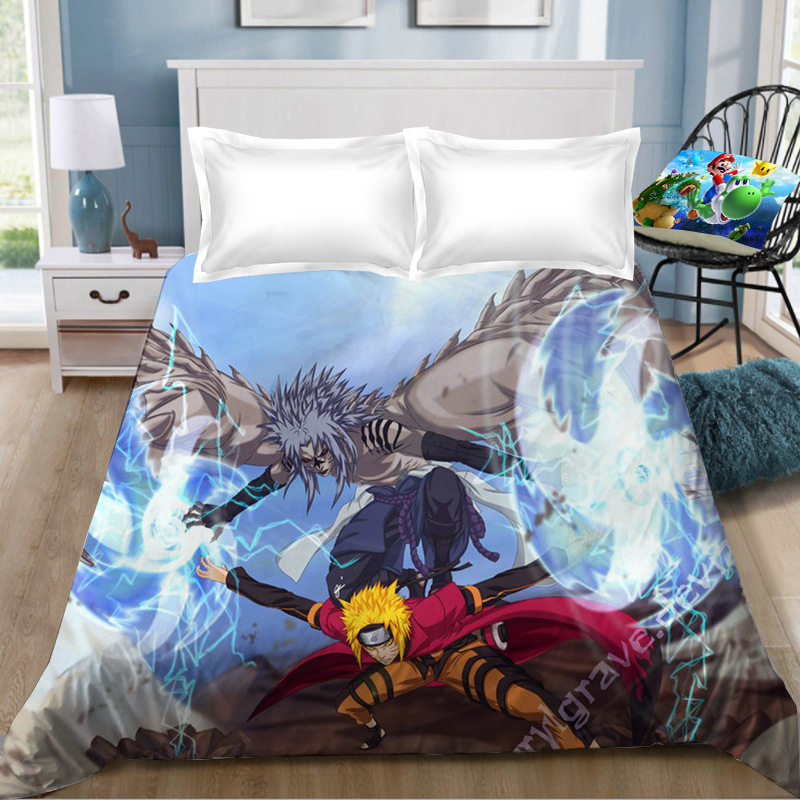 卡通动漫火影忍者儿童印花小床单1.5学生宿舍鸣人单双人大被单2米