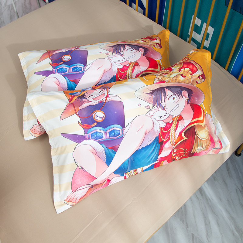 卡通动漫海贼王儿童枕套学生公寓航海路飞男孩枕头罩子48X74枕袋