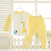 Bộ đồ lót trẻ em mùa xuân và mùa thu trẻ em mùa thu quần áo bé trai đồ ngủ cotton quần áo sơ sinh nữ quần áo mùa thu bé - Quần áo lót