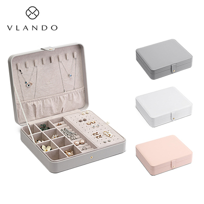 VLANDO/唯兰朵首饰盒项链耳环戒指收纳盒皮质大容量高级感档精致