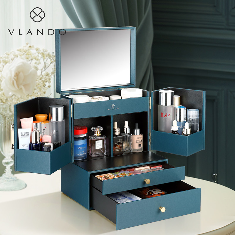 唯兰朵化妆品收纳盒大容量收纳箱防尘高级感送女生结婚新婚礼物