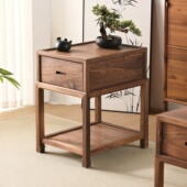 北美黑胡桃木边几宋式 香几阳台茶水柜侧边沙发茶几茶桌卧室床头柜