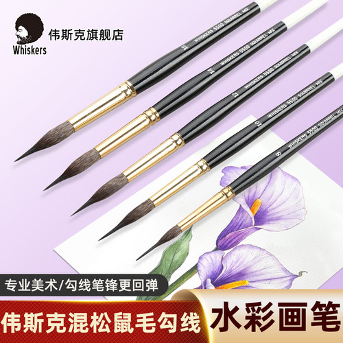 荷兰伟斯克水彩画笔5500勾线笔松鼠毛混合毛水彩颜料进口画笔尖头拉线笔长笔锋画笔官方旗舰店