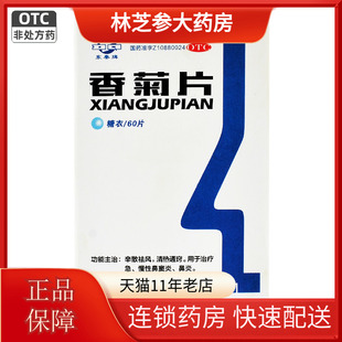 包邮】东秦香菊片60片急慢性鼻炎鼻窦炎祛风清热通窍鼻炎