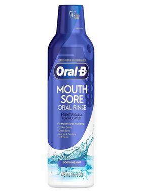美国直邮Oral-B Mouth Sore特别护理口腔清洁475ml薄荷味口枪溃洋