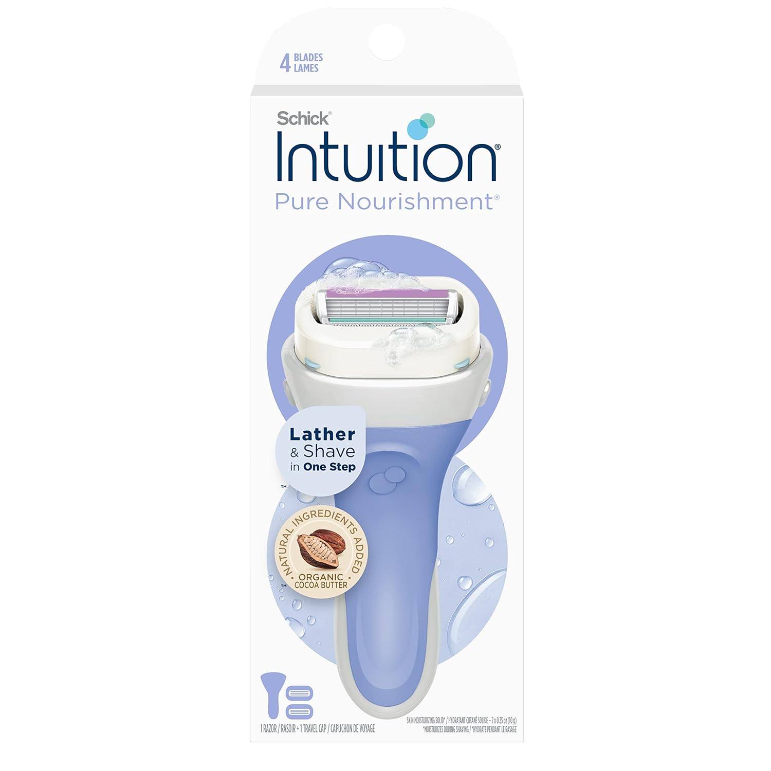 美国直邮Schick Intuition女性的纯营养剃须刀纯营养刮胡刀保湿棒
