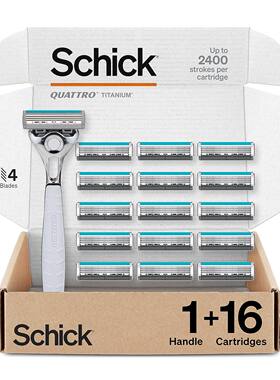 美国直邮 Schick Quattro Titanium 夸特罗钛剃须刀4层钛涂层刀片