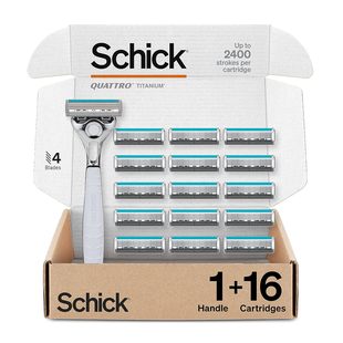 美国直邮 Schick Quattro Titanium 夸特罗钛剃须刀4层钛涂层刀片