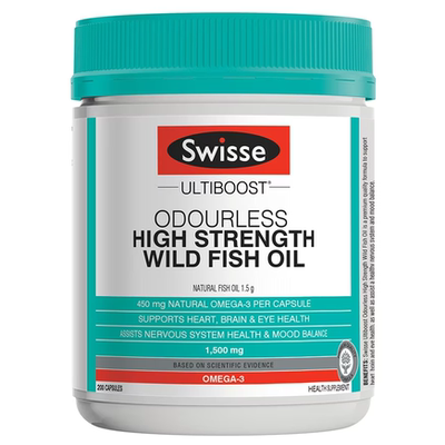 Swisse Ultiboost 无腥味高浓度野生鱼油 200粒装深海鱼油软胶囊D
