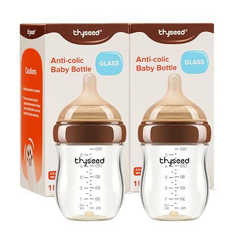 美国直邮Thyseed Anti-Colic Glass Baby Bottle婴幼儿防胀气奶瓶