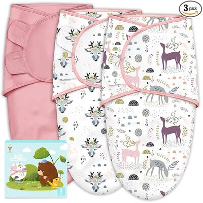 美国直邮Cute Castle 3-Pack Baby Swaddle Sleep婴儿包裹式睡袋