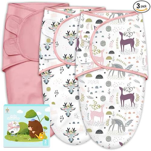 美国直邮Cute Castle 3-Pack Baby Swaddle Sleep婴儿包裹式睡袋