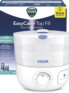 美国直邮 Vicks EasyCare+Top Fill无过滤式凉爽雾加湿器小房间